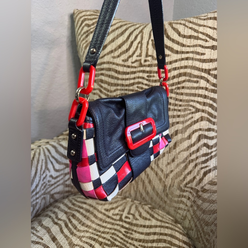 Kate Spade Carousel Joleen – Multicolor Woven Leather Shoulder Bag - Picture 2 of 5